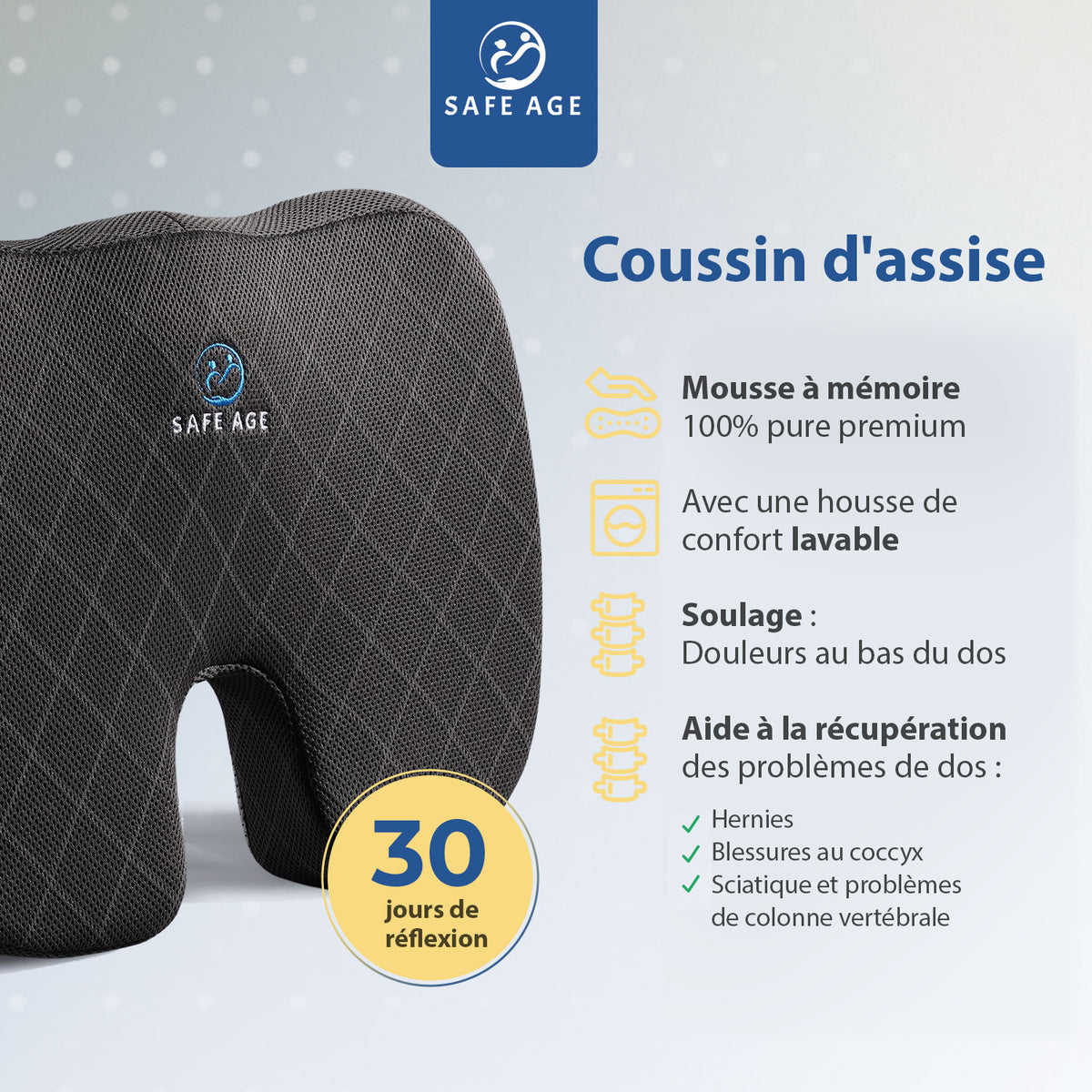 Coussin d’assise orthopédique - coussin coccyx / coussin cale