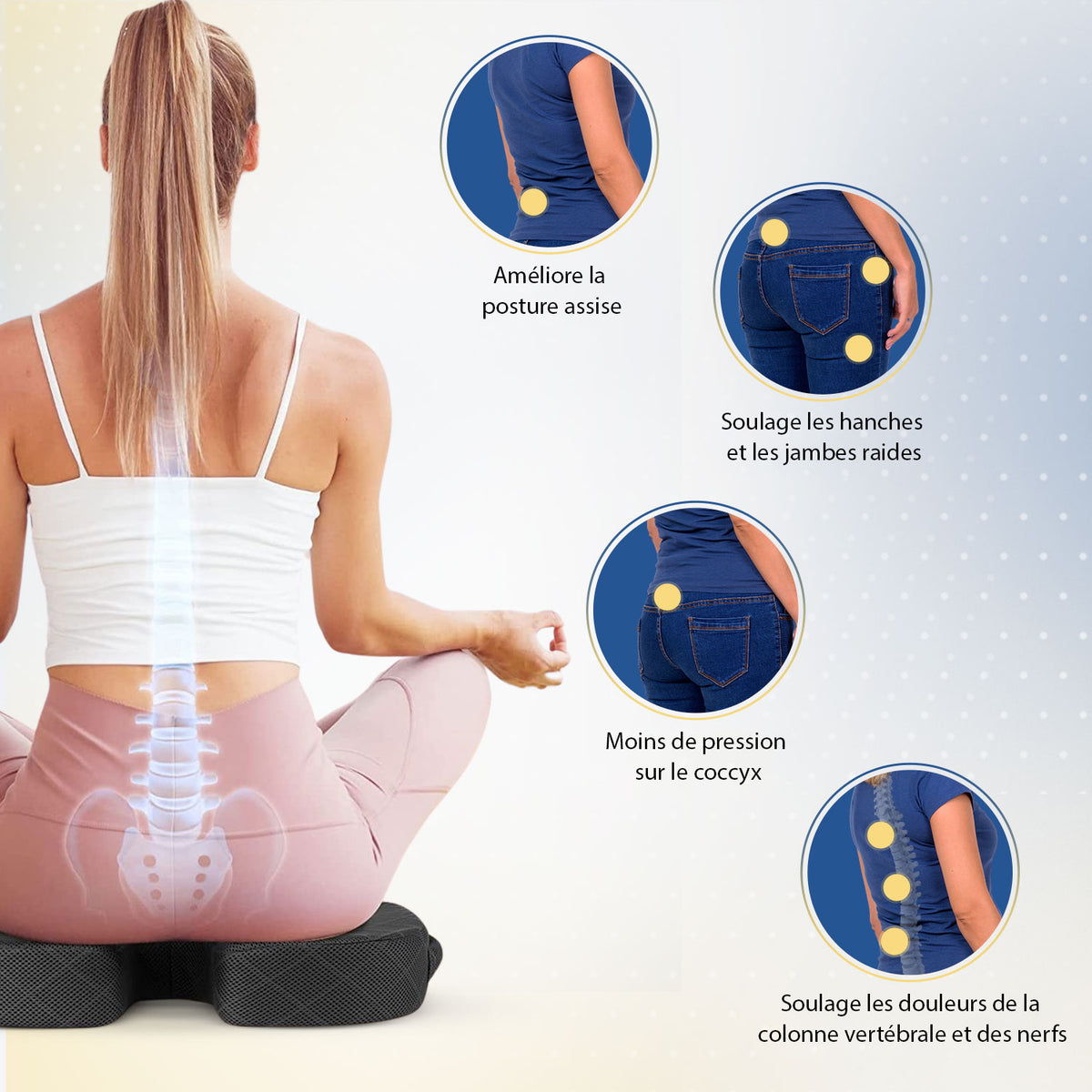 Coussin d’assise orthopédique - coussin coccyx / coussin cale