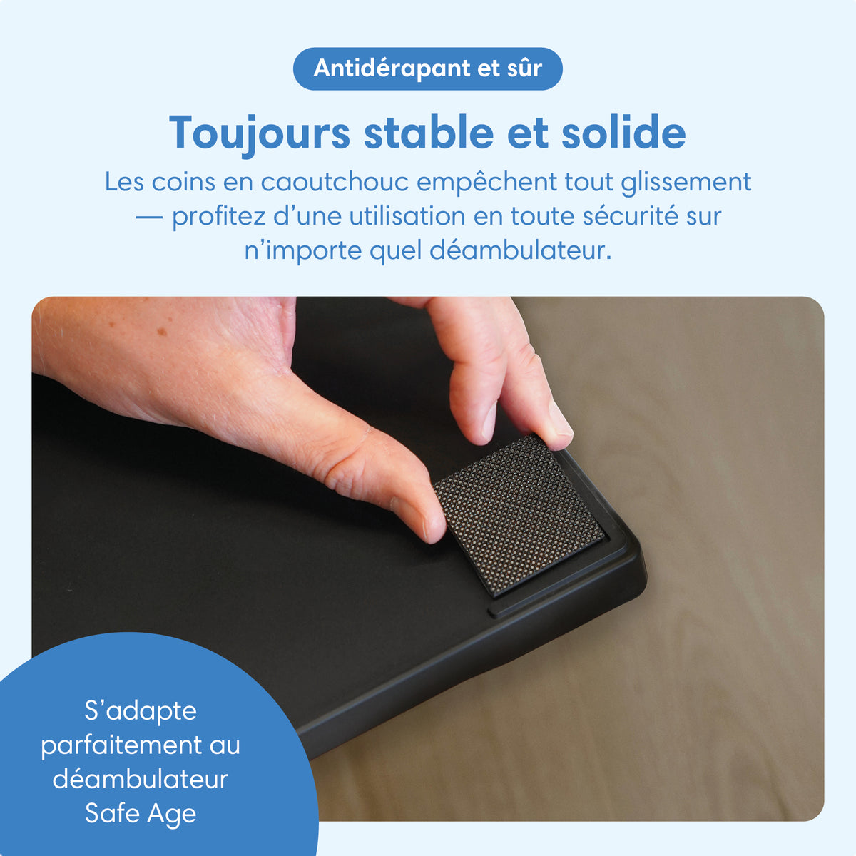 Plateau pour rollator - antidérapant