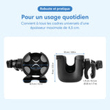 Porte-gobelet et porte-téléphone – pour rollator, fauteuil roulant, chariot, poussette & plus