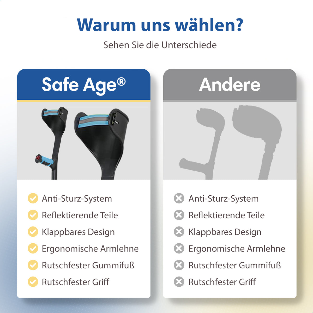 Faltbare Gehstützen
