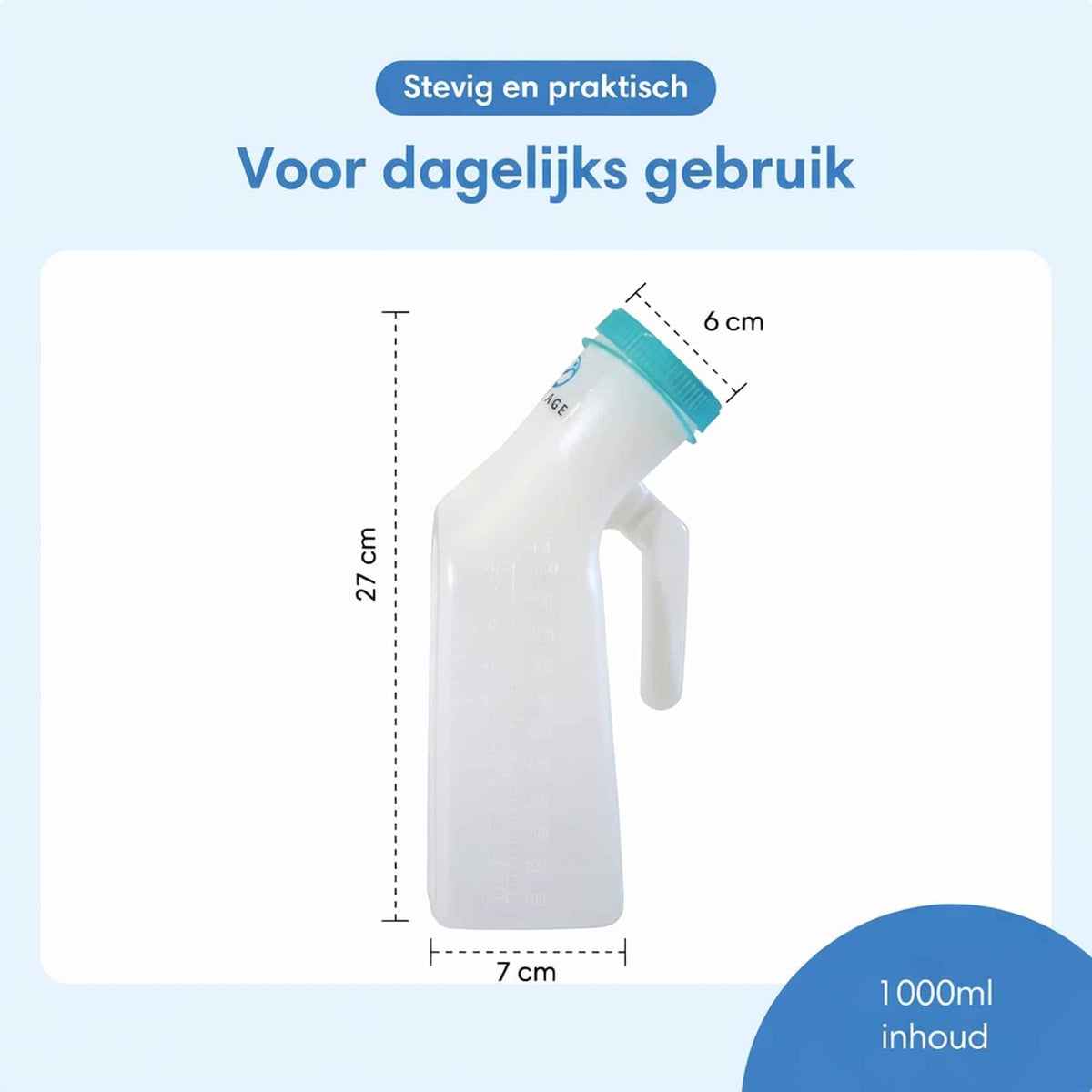 Urinaal voor mannen – met handvat & schroefdop - plasfles