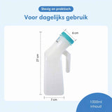 Urinaal voor mannen – met handvat & schroefdop - plasfles