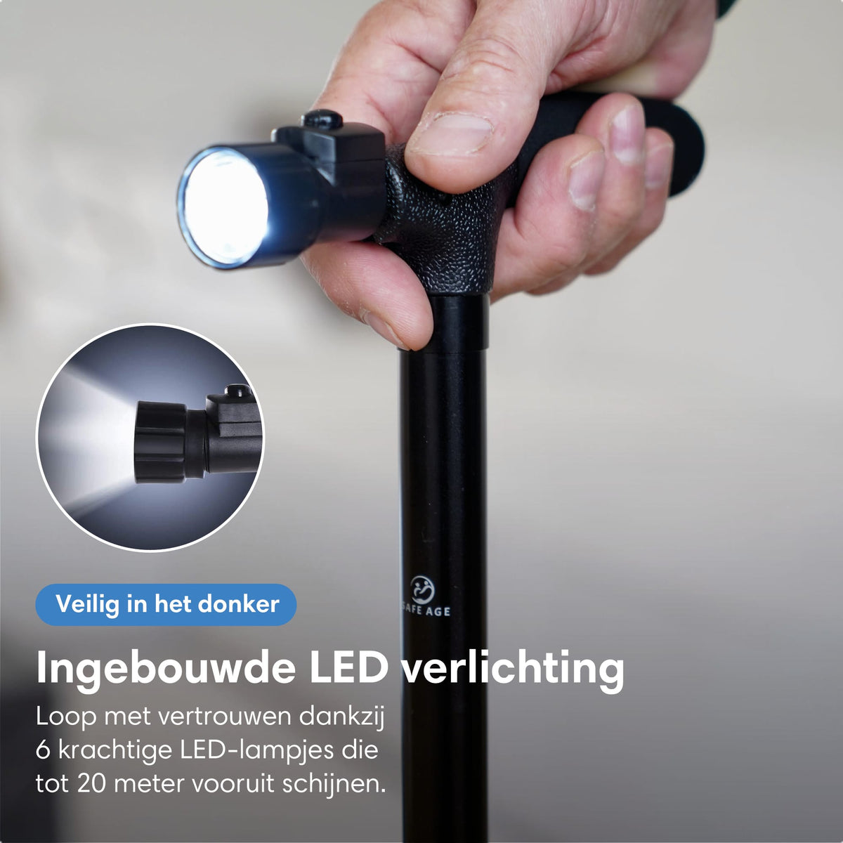 Wandelstok met LED verlichting