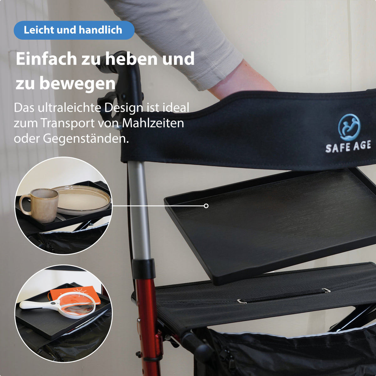 Rollator-Tablett - rutschfest