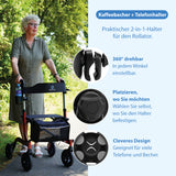Becher- und Telefonhalter – für Rollator, Rollstuhl, Trolley, Kinderwagen & mehr