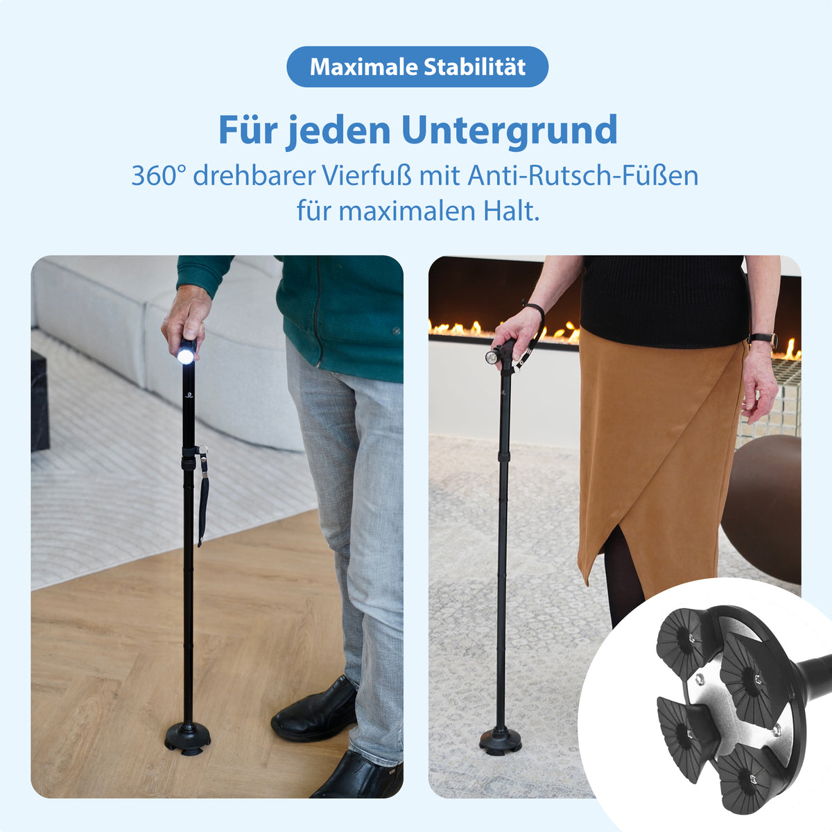 Gehstock mit LED-Beleuchtung
