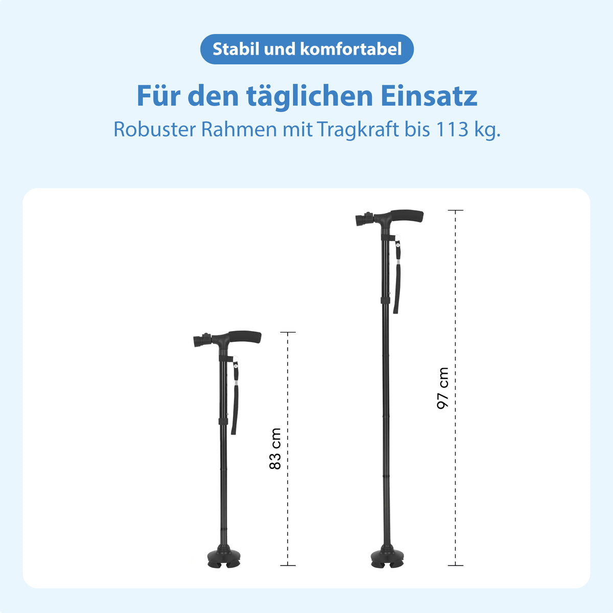 Gehstock mit LED-Beleuchtung