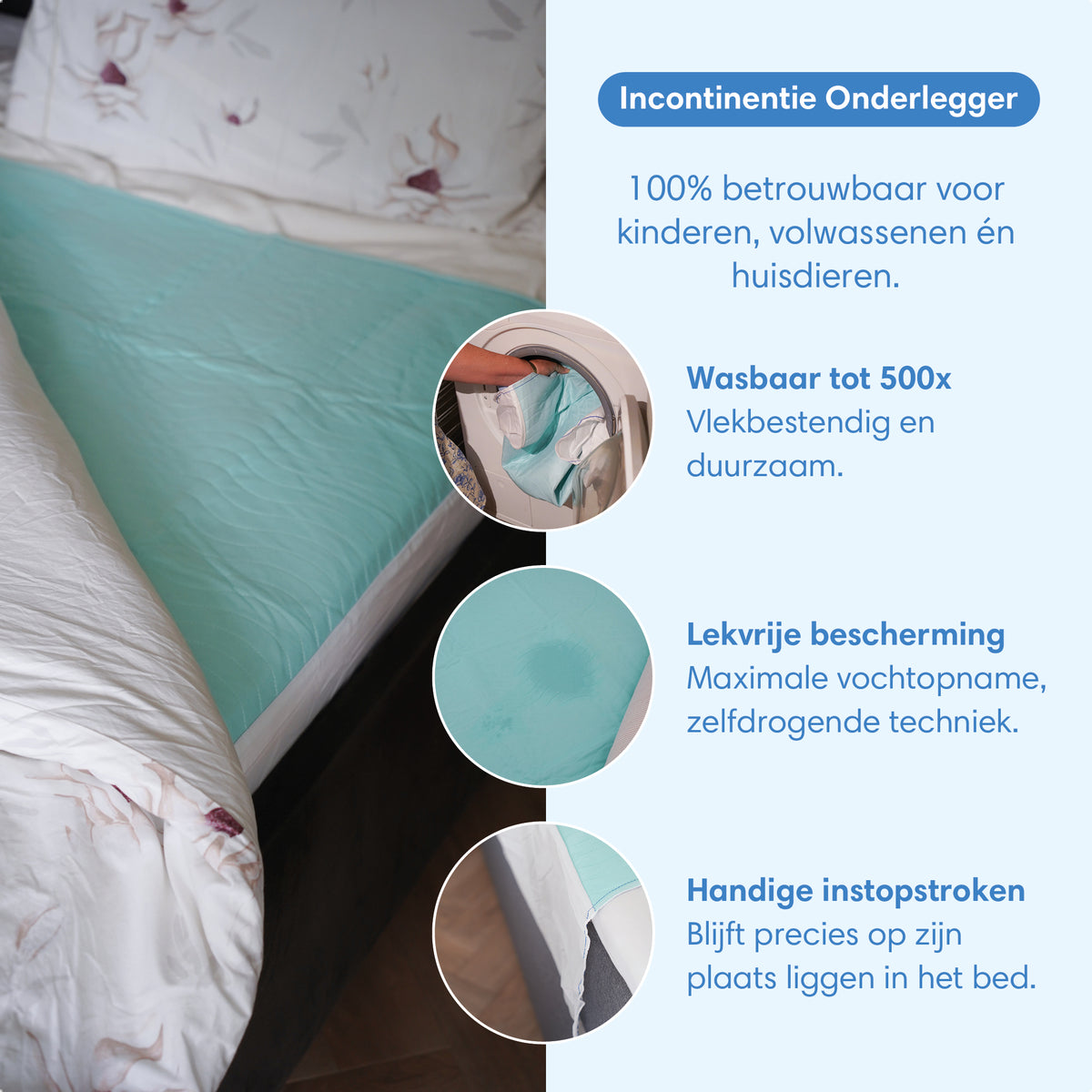 Wasbare incontinentie onderleggers