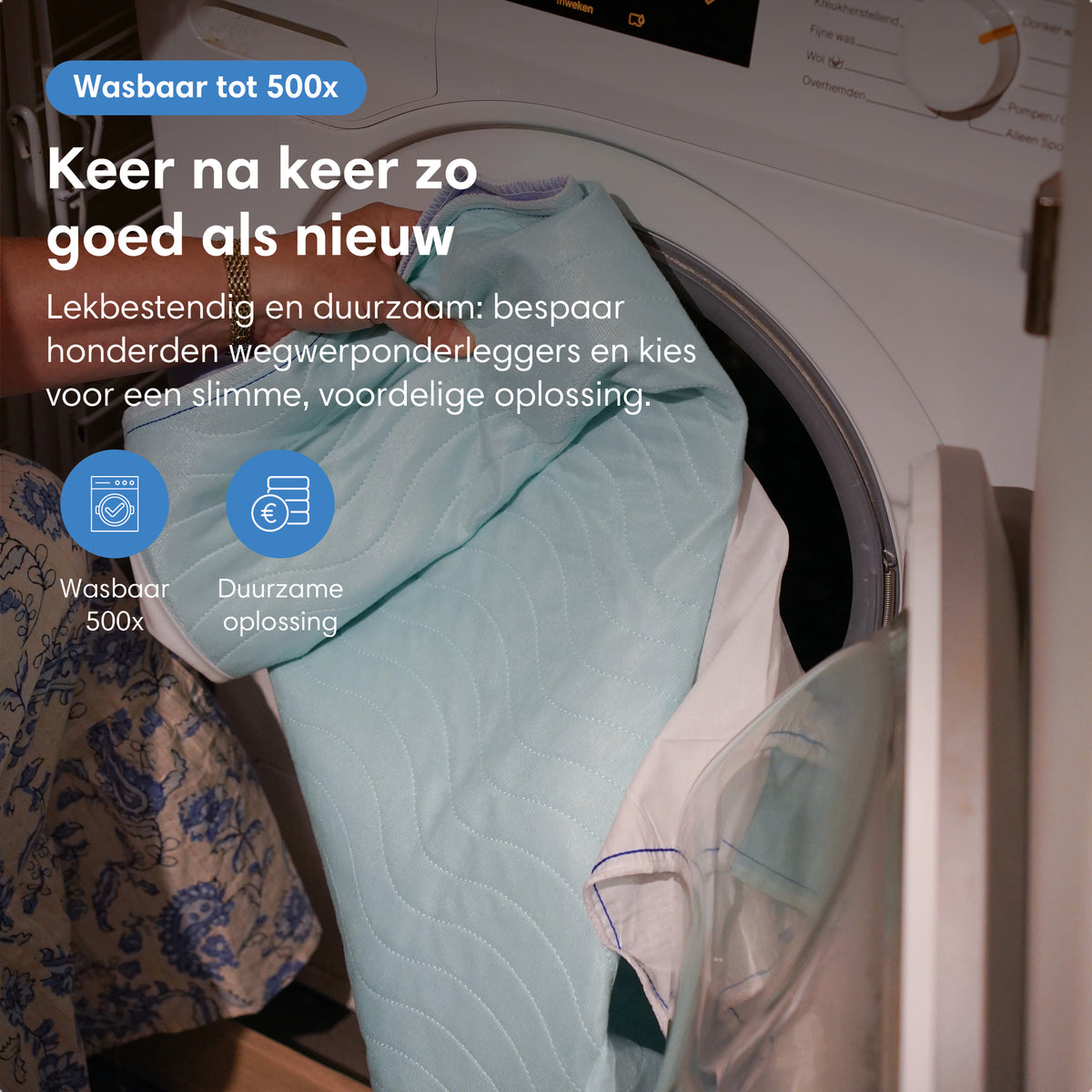 Wasbare incontinentie onderleggers