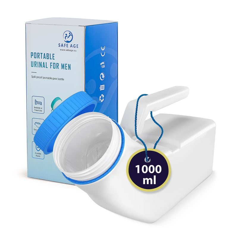 Urinal pour homme – avec poignée & bouchon à vis - bouteille urinaire