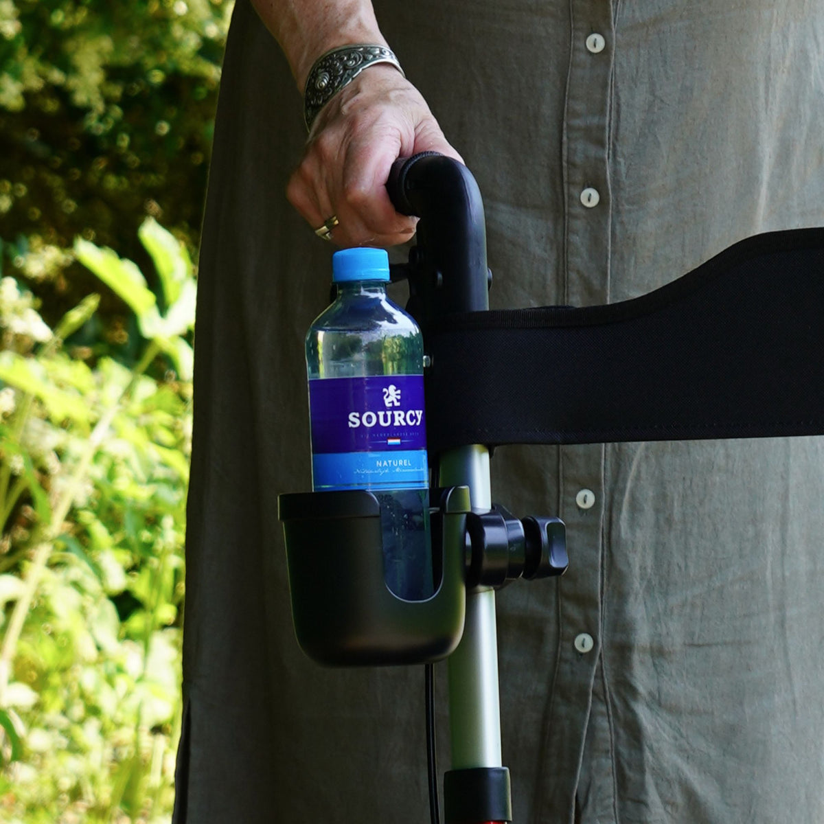 Becher- und Telefonhalter – für Rollator, Rollstuhl, Trolley, Kinderwagen & mehr