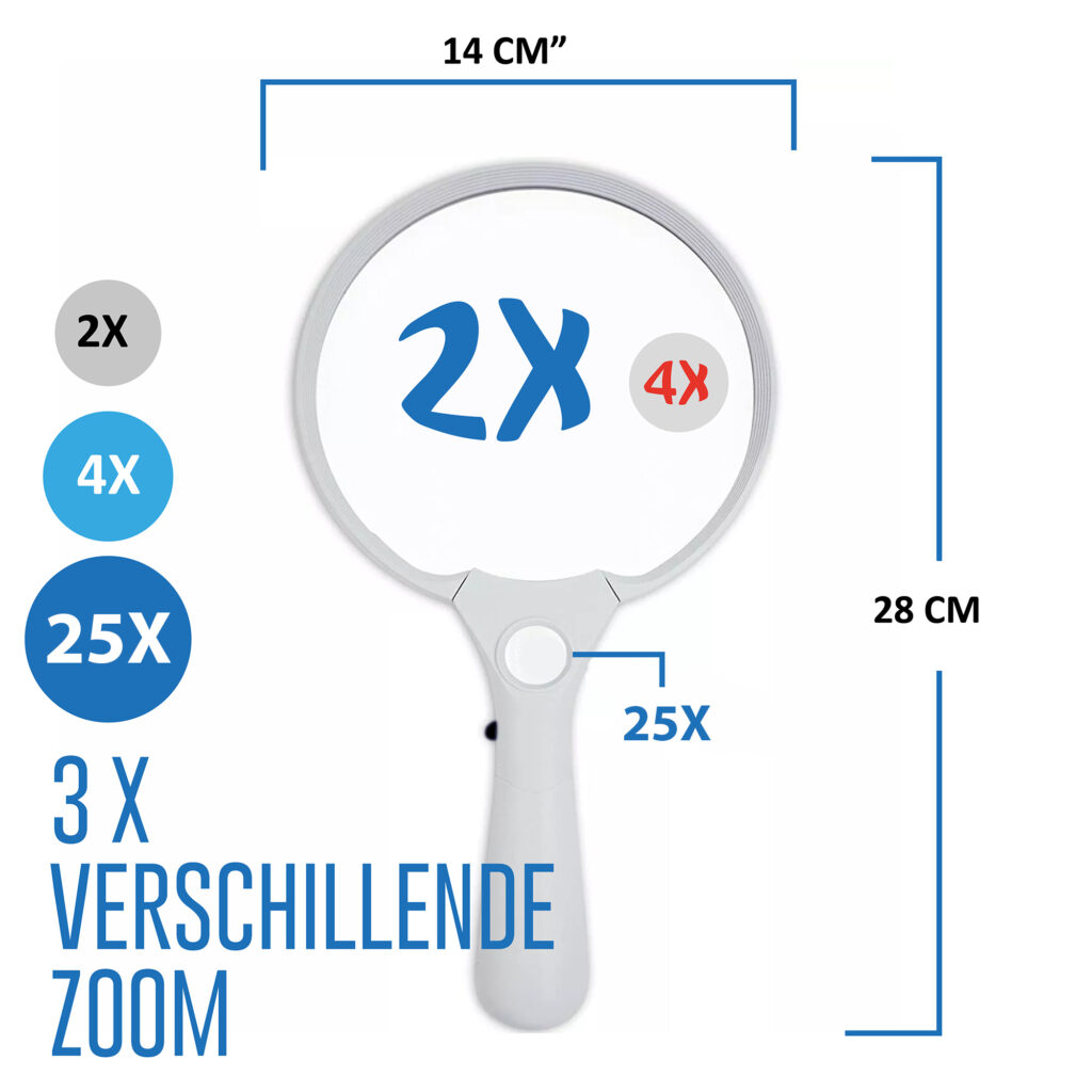Vergrootglas met licht voor ouderen